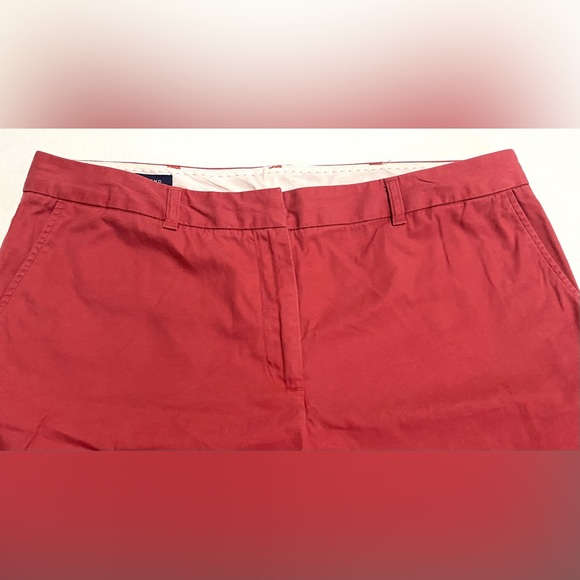 Lands’ End Womens 16 Solid Red Cotton Pants Classic Preppy Traditional Coastal - Picture 4 of 12